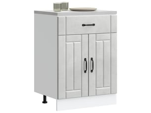 Meuble de rangement, armoire de cuisine lucca gris béton bois ingénierie shl7281