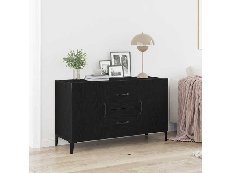  Buffet - bahut - meuble de rangement chêne noir 100 x 36 x 60 cm bois d'ingénierie  - Conforama B