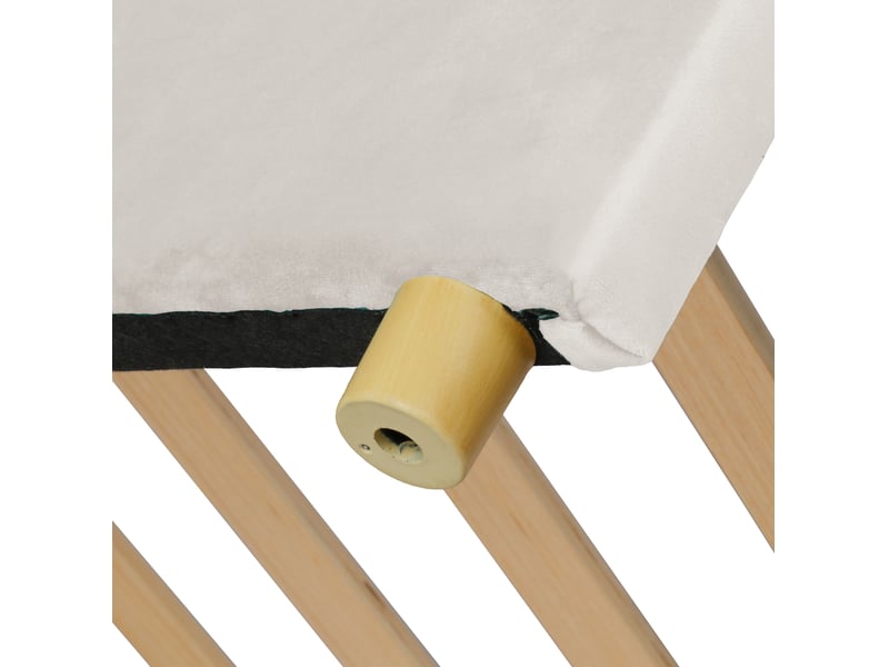 Lit enfant 90x200 cm beige en velours, toboggan réversible, led, port de charge et grand tiroir de rangement - Conforama E
