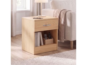 Table de chevet riano, commode de nuit, chambre, rangement, 47x40x36cm, 1 tiroir, pin