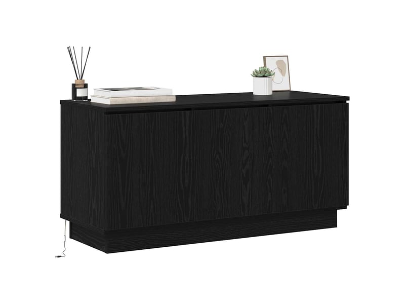 Meuble tv - banc tv - meuble de rangement 100 x 38 x 49 cm chêne noir bois d'ingénierie - Conforama C