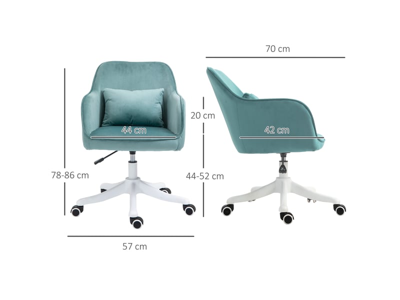  Fauteuil de bureau massant vert avec coussin lombaire vibrant, accoudoirs et roulettes, confort au quotidien  - Conforama C