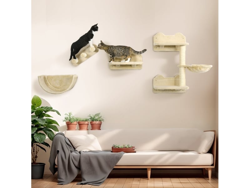  Ensemble mural 4 pièces 40x28x73 cm panneau de particules beige  - Conforama C
