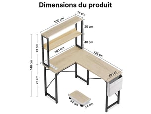 Bureau gaming GENERIC HOME   coloris naturel