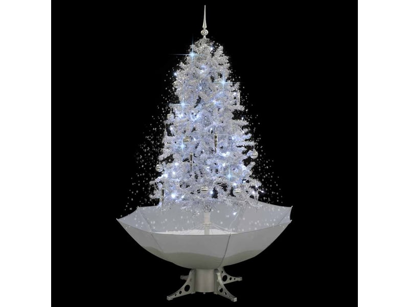  Sapin de noël - arbre de noël neigeux avec base de parapluie blanc 170 cm  - Conforama C