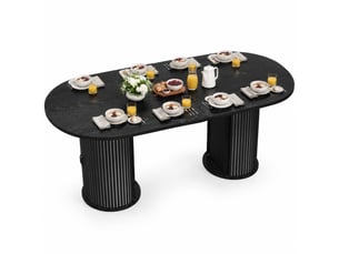 Table à manger extensible avec rangement - mécanisme télescopique, mdf noir, 150-190 × 80 × 75 cm