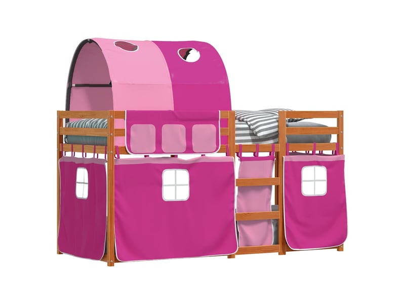  Lit simple- lit adulte -  lit superposé sans matelas rose 80x200 cm bois de pin massif  - Conforama C
