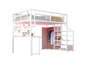 Lit mezzanine 140x200 cm VIVRYN coloris blanc