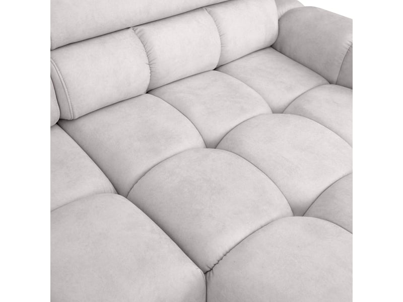  Canapé d'angle aldo avec fonction couchage, côté gauche, tissu salvador wr, gris clair (13)  - Conforama C