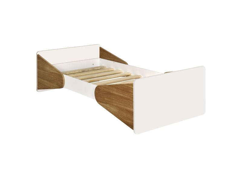  Lit enfant montessori 70x140 cm zahia blanc et bois Zahia - Conforama D