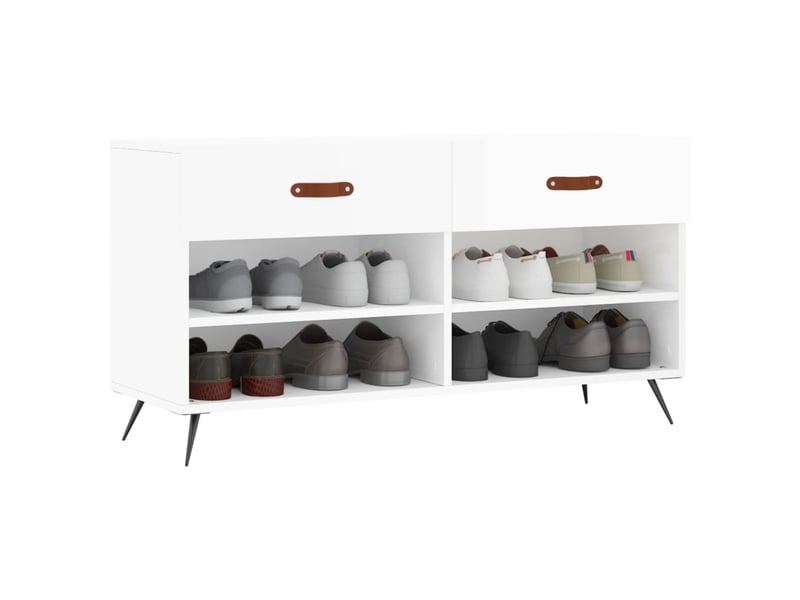  Banc à chaussures blanc brillant 102x35x55 cm bois d'ingénierie shl2712  - Conforama C
