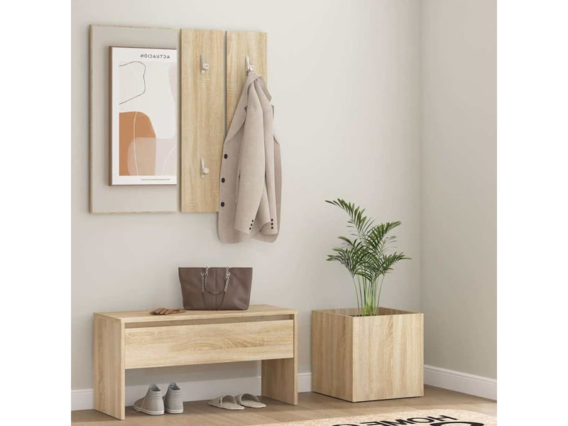  Ensemble de meubles de couloir chêne sonoma bois d'ingénierie shl62747  - Conforama B