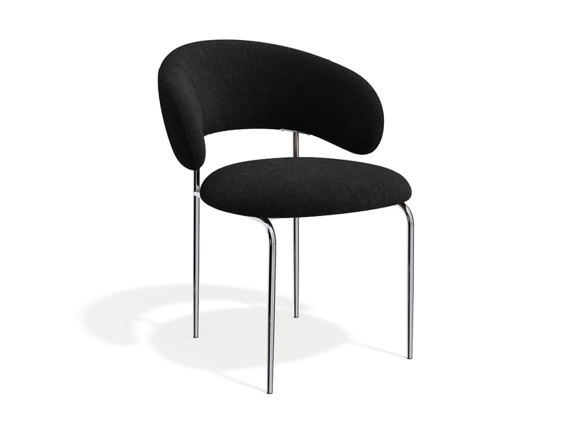  Chaises en tissu tramé toucher doux noir dolce AC22TDN - Conforama A