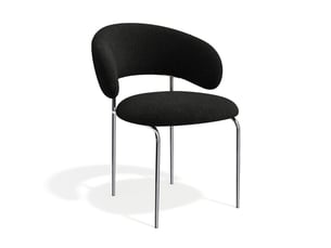 Chaises en tissu tramé toucher doux noir dolce