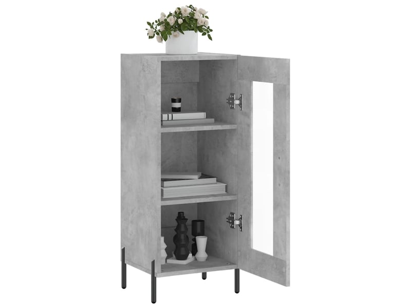  Buffet - bahut - meuble de rangement gris béton 34,5x34x90 cm bois d'ingénierie  - Conforama D