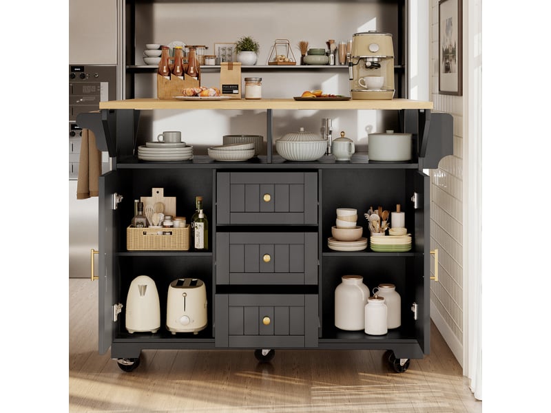  Desserte 2 portes 3 tiroirs coloris noir mdf desserte noir - Conforama B