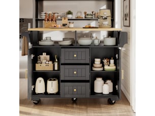 Desserte 2 portes 3 tiroirs coloris noir mdf