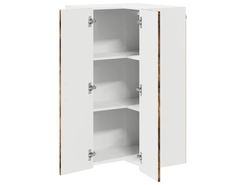  Meuble mural de cuisine, armoire d'angle cuisine lucca chêne fumé 57x57x100cm  - Conforama E