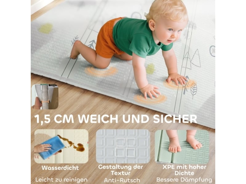 Tapis de jeu bébé en mousse, motif animaux, rembourrage 1,5 cm, antidérapant - Conforama E