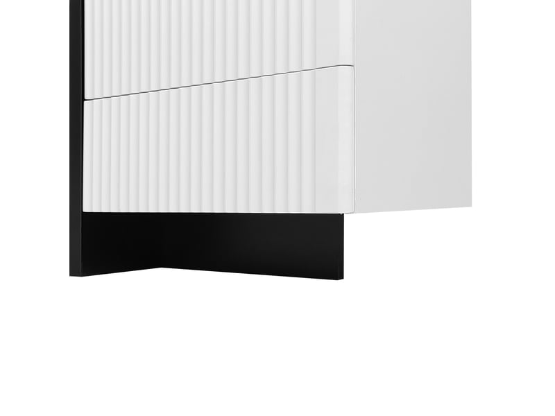  Meuble tv 190x35x45 cm avec 3 portes et 2 tiroirs, brun et blanc  - Conforama E