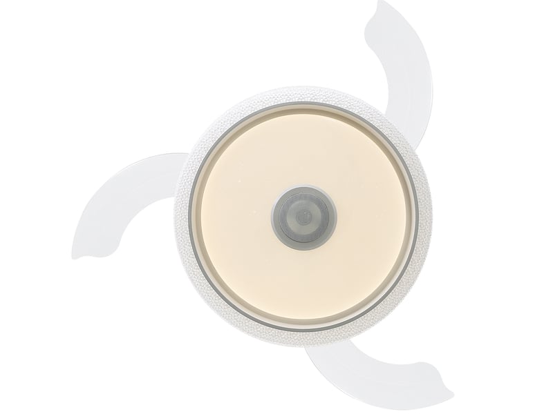  Ventilateur de plafond 106,6 cm blanc, led rgb intégrée, moteur dc réversible, télécommande et bluetooth  - Conforama E