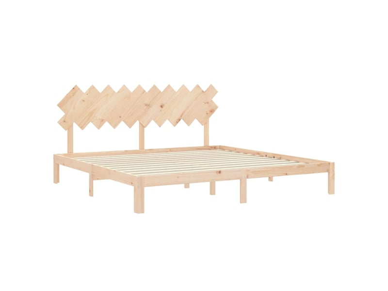  Lit double- lit adulte -  cadre de lit sans matelas 200x200 cm bois massif de pin  - Conforama D