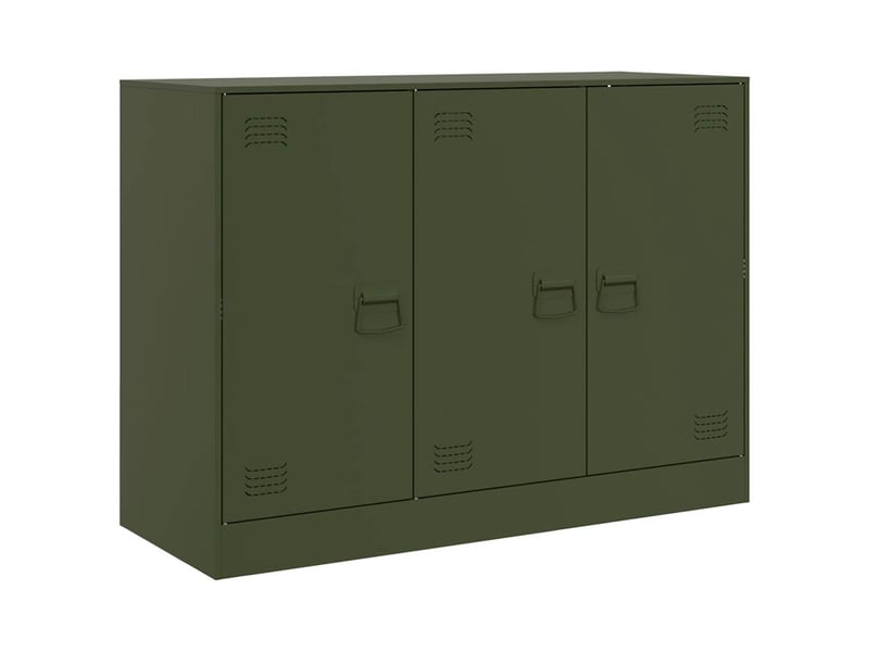 Buffet - bahut - meuble de rangement vert olive 99x39x73 cm acier - Conforama A