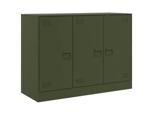 Buffet - bahut - meuble de rangement vert olive 99x39x73 cm acier