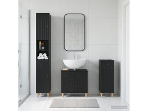 Ensemble de meuble de salle de bain 3 pièces alkmaar noir cf63304