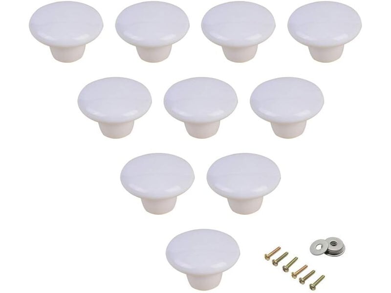 Lot de 10 boutons ronds en céramique, poignées décoratives pour portes de chambre à coucher et de chambre d'enfant - Conforama B