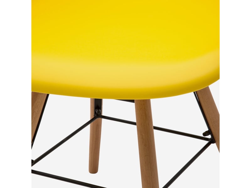  Fauteuil en polypropylène pieds en bois jacqueline - jaune  - Conforama C