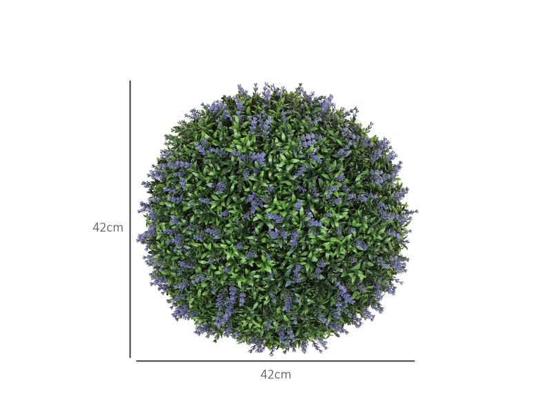  Lot de 2 plantes artificielles lavande 42x42x42 cm protection uv violet  - Conforama E