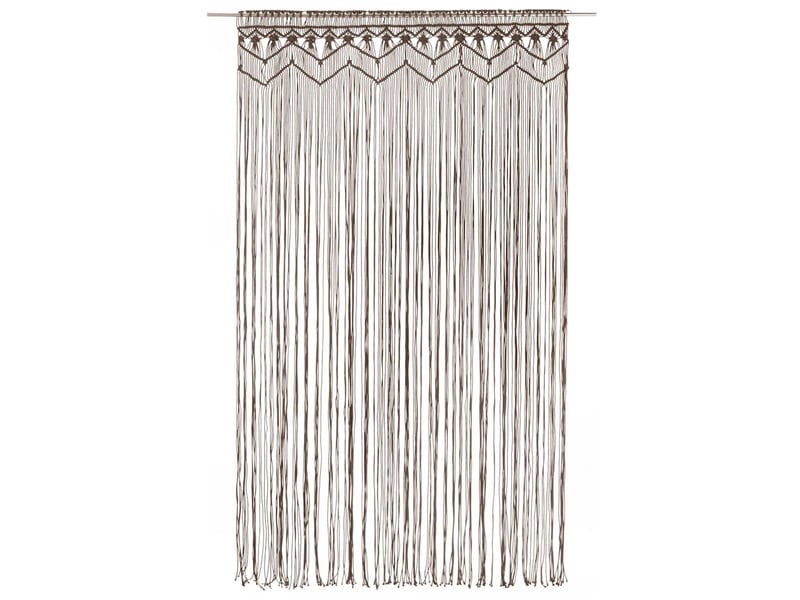  Rideau en macramé, rideau de porte taupe 140x240 cm coton cf43870  - Conforama A