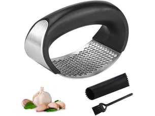 Presse-ailbroyeur d'ailpresse-gingembre et ail manuel en acier inoxydable 304, avec éplucheur d'ail en silicone et brosse de nettoyage