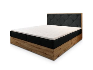 Lit avec rangement 180x200 cm <strong>MASSENO</strong>  <strong></strong> coloris noir