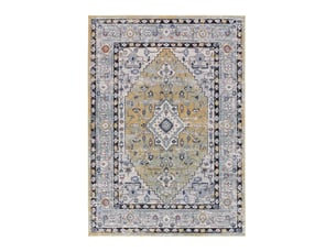 Tapis atticgo mabel multicolore rectangulaire vintage - polypropylène face, jute dos