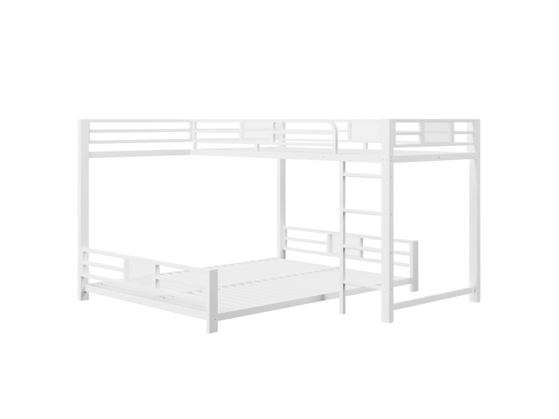  Lit superposé en métal blanc 90x200 cm sur 140x200 cm  - Conforama A