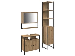 Ensemble de mobilier de salle de bain 3 pc chêne artisanal cf64285