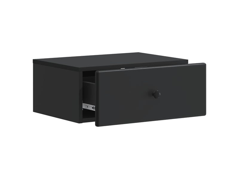  Table de chevet - cabinet de chevet - table de nuit mural avec tiroir noir 49 x 34,5 x 20 cm  - Conforama C