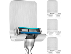 Support de douche 4 pièces, crochets autocollants, porte-serviettes pour salle de bain et cuisine, argent