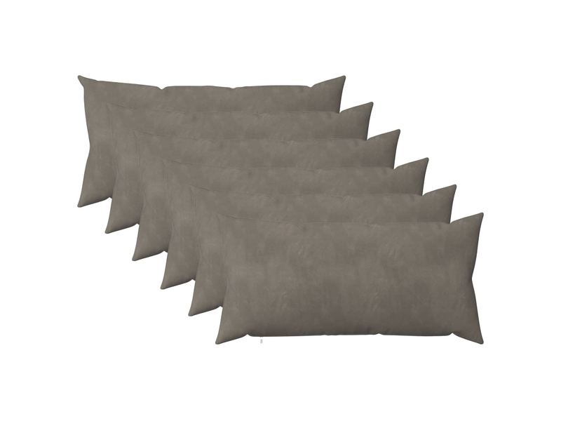  Lot de 6 coussins avec oreiller, coussins décoratifs heerlen gris clair velours cf50840  - Conforama A