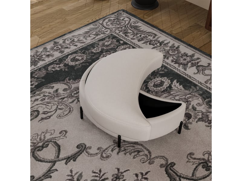  Banc coffre de rangement demi-lune avec plateau beige 86 x 47.5 x 43 cm W5171P420592 - Conforama D