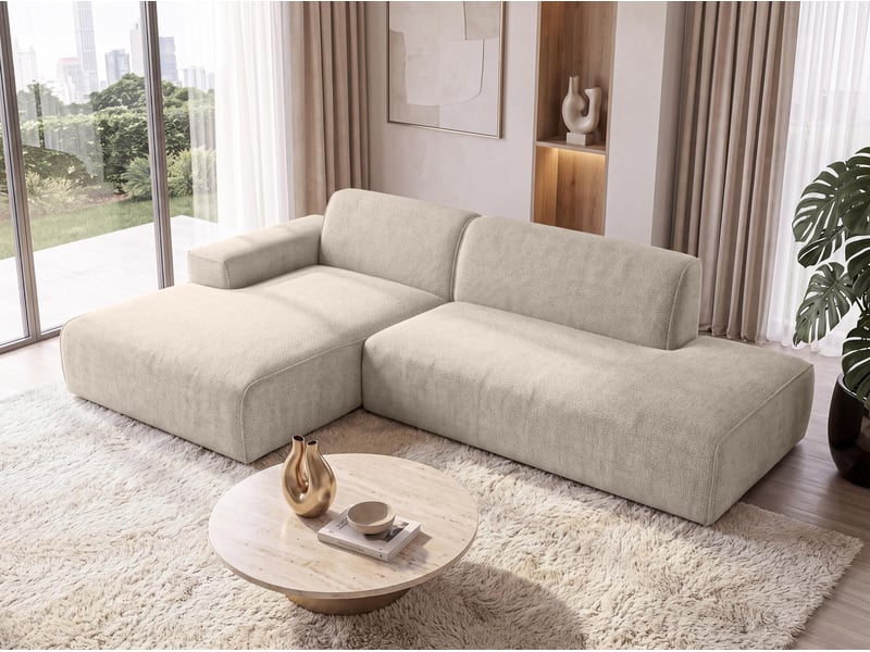  Canapé d'angle moderne didim duo, 288 cm, beige, revętement en velours g Didim Duo - Conforama D