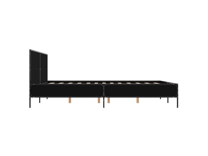  Lit double- lit adulte -  cadre de lit sans matelas noir 150x200 cm  - Conforama D