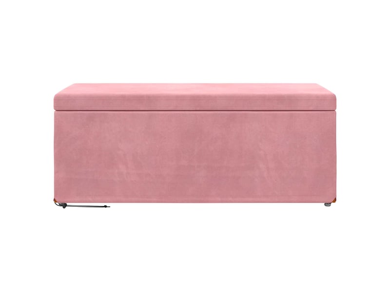 Tabouret bas, ottoman rose 101x41x40 cm velours et bois composite - Conforama D