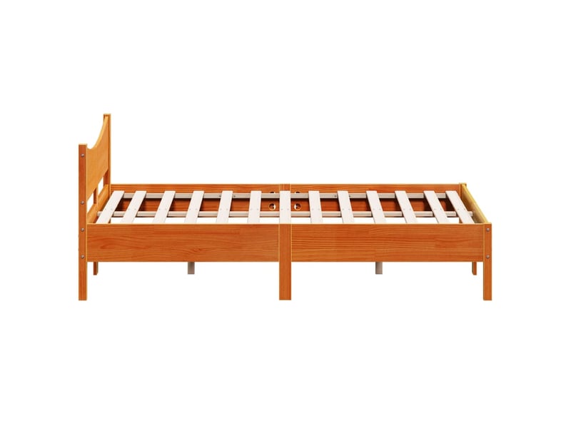  Lit double- lit adulte -  cadre de lit sans matelas  marron 160x200cm bois pin massif  - Conforama D