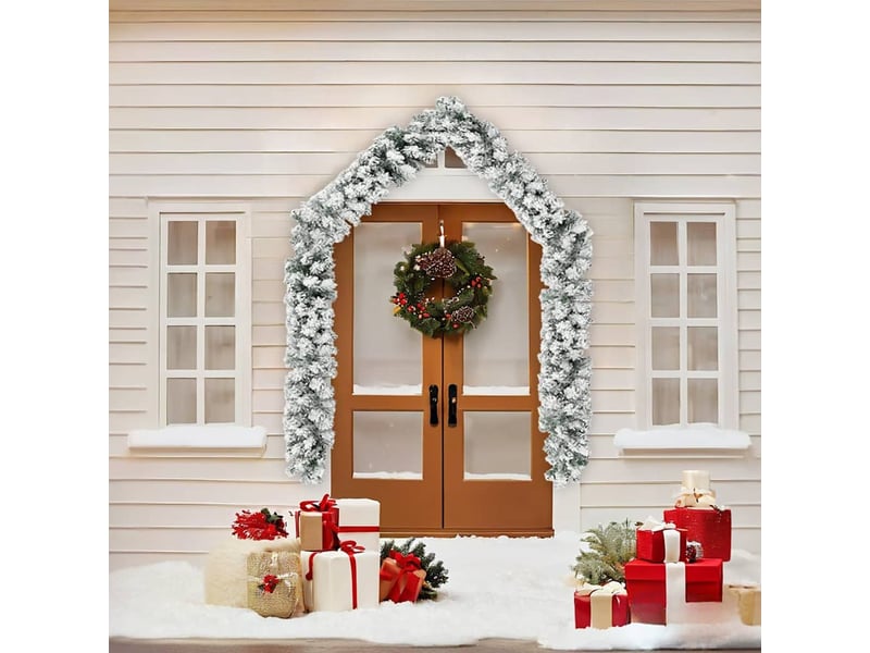  Guirlande de noël avec neige floquée vert 5 m pvc  - Conforama A
