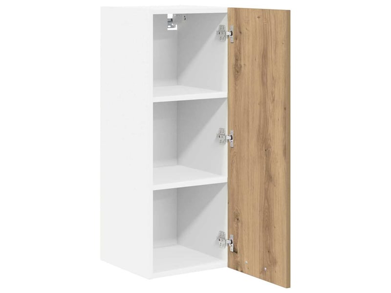  Meuble de rangement cuisine, armoire suspendue chêne artisan et blanc 30x31x80cm  - Conforama E