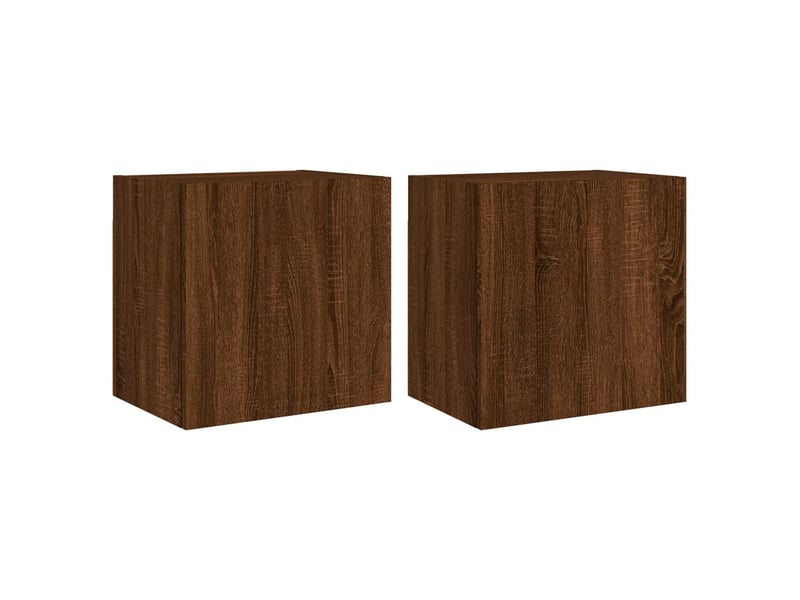  Lot de 2 meuble tv mural, meuble tv suspendu chêne marron 40,5x30x40 cm  - Conforama A