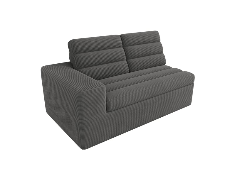  Canapé d’angle modulable en l, gris foncé, design sans cadre en velours côtelé, sans montage, modulable  - Conforama D